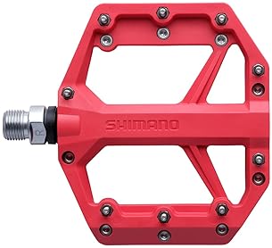 SHIMANO PD-GR400 RED FLAT BIKE PEDALS LIGHTWEIGHT, DURABLE MTB PLATFORM PEDALS FOR CYCLING