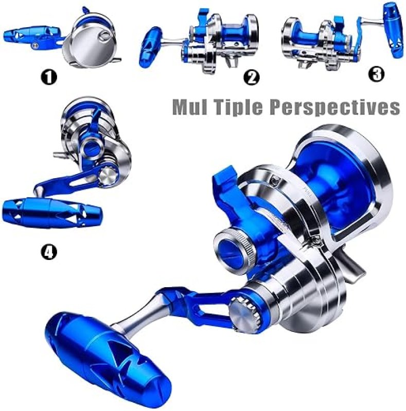 KATUYSHA HEAVY DUTY SALTWATER JIGGING REEL, LEVER DRAG, ALUMINUM, OFFSHORE BIG GAME TROLLING REEL