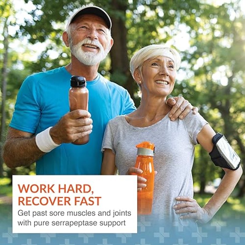 SERRETIA SERRAPEPTASE SUPPLEMENT BY ARTHUR ANDREW MEDICAL FOR MUSCLE SINUS SUPPORT, 60 CAPSULES