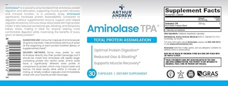 ARTHUR ANDREW MEDICAL VEGAN PROTEIN DIGESTIVE ENZYME, 90 CAPSULES, NON-GMO