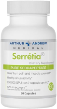 SERRETIA SERRAPEPTASE BY ARTHUR ANDREW MEDICAL MUSCLE SINUS SUPPORT FORMULA, 60 CAPSULES