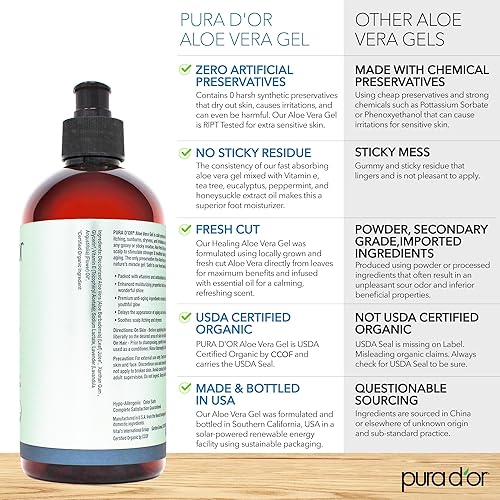 PURA DOR LAVENDER, NATURAL, HYDRATING FOR SKIN HAIR, SUNBURN RELIEF