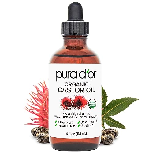 PURA DOR COLD-PRESSED, HEXANE-FREE, USDA CERTIFIED FOR HAIR, LASHES SKIN