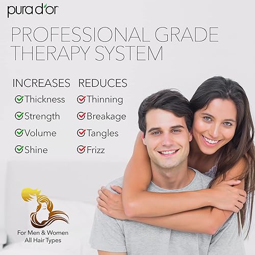 PURA D OR BIOTIN SHAMPOO CONDITIONER SET FOR THINNING HAIR, SULFATE FREE, 16OZ EACH, 2 PACK