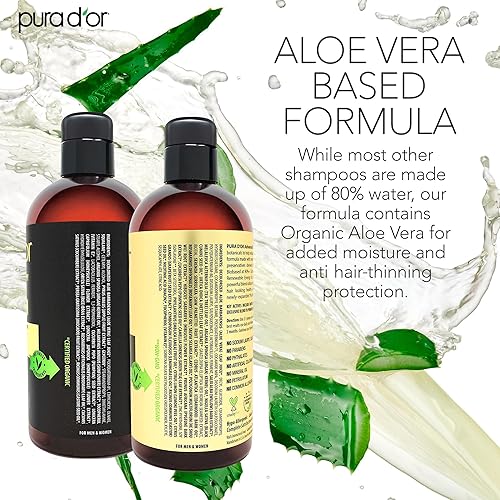 PURA DOR BIOTIN SHAMPOO CONDITIONER SET FOR THINNING HAIR, CLINICALLY TESTED, 16OZ DUO