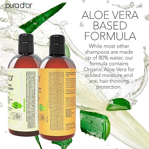 PURA DOR MD ANTI-THINNING BIOTIN SHAMPOO CONDITIONER SET, 16OZ, HAIR THICKENING FOR MEN WOMEN