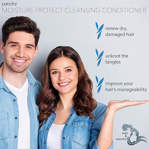 PURA DOR MOISTURE PROTECT CLEANSING CONDITIONER 16OZ ARGAN OIL, SULFATE-FREE, ALL HAIR TYPES