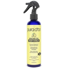 PURA DOR ARGAN OIL HEAT PROTECTANT SPRAY, 8OZ SHIELDS HAIR UP TO 450 F, SHINE REPAIR
