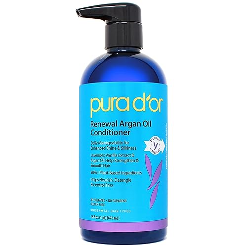 PURA DOR ARGAN OIL CONDITIONER 16OZ SULFATE-FREE, HYDRATING, FRIZZ CONTROL, COLOR-SAFE, FOR DRY HAIR