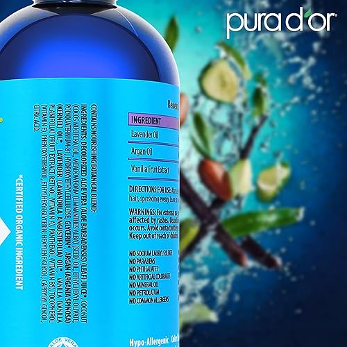 PURA DOR ARGAN OIL CONDITIONER 16OZ SULFATE-FREE, HYDRATING, FRIZZ CONTROL, COLOR-SAFE, FOR DRY HAIR