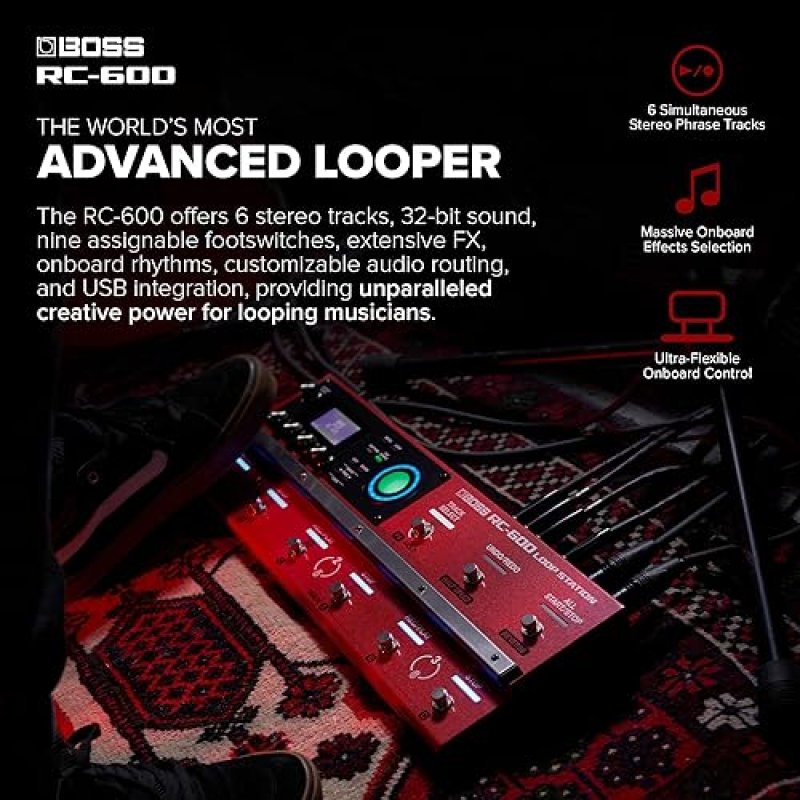 BOSS RC-600 FLOOR LOOP STATION FOR MUSICIANS NEXT-GEN LOOPER WITH EFFECTS REAL-TIME CONTROL