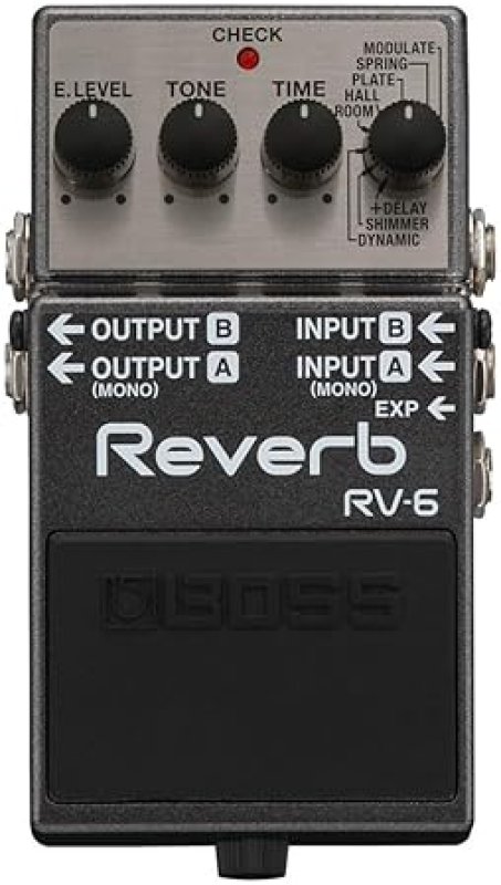 BOSS RV-6 REVERB GUITAR EFFECTS PEDAL VERSATILE STEREO STOMPBOX FOR ELECTRIC GUITAR
