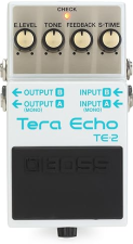 BOSS TE-2 TERA ECHO GUITAR EFFECTS PEDAL STEREO DIGITAL DELAY REVERB, WHITE