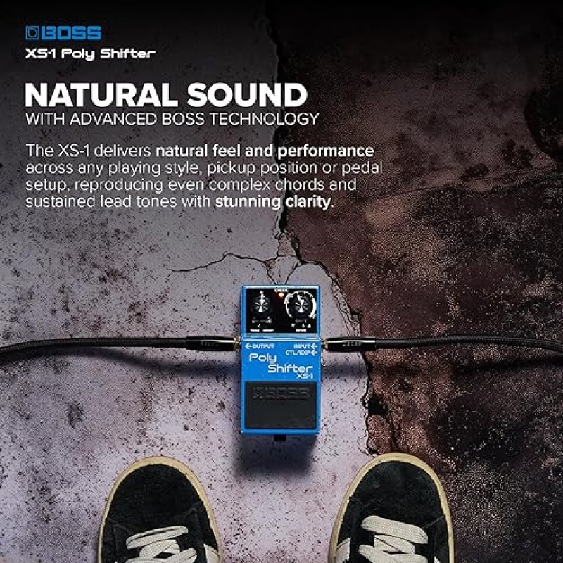 BOSS XS-1 POLY SHIFTER PITCH PEDAL COMPACT, NATURAL PITCH SHIFT FOR GUITAR BASS, 7 SEMITONES 3 OCTAV