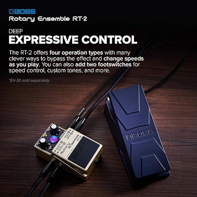 BOSS RT-2 ROTARY ENSEMBLE PEDAL AUTHENTIC ROTARY SPEAKER FX FOR GUITAR KEYBOARD, 3 MODES, EXPANDED I