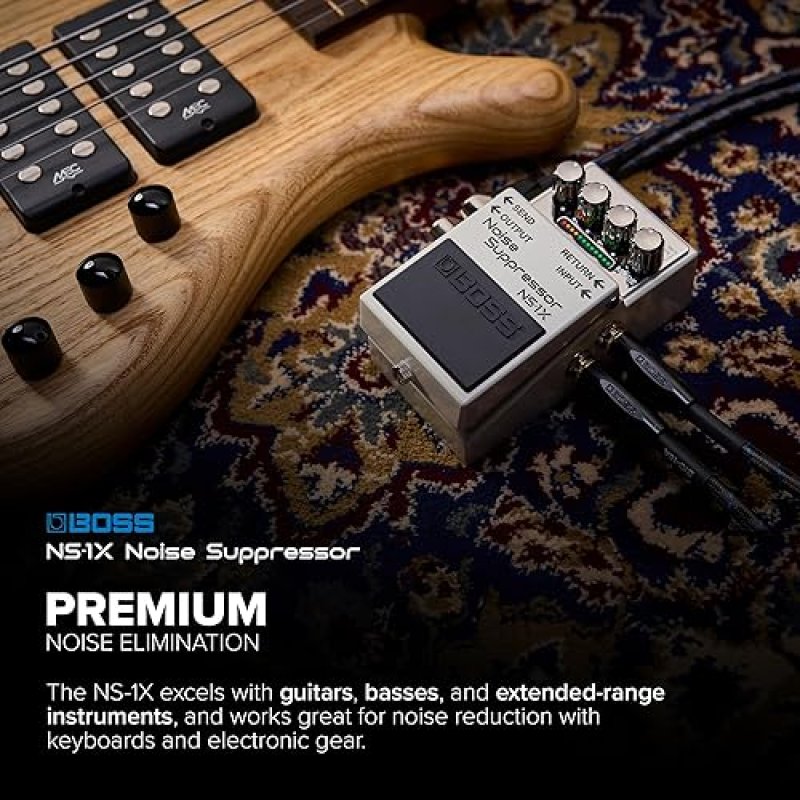 BOSS NS-1X NOISE SUPPRESSOR PEDAL WITH MDP TECHNOLOGY, ULTRA-FAST GATE SEND RETURN LOOP