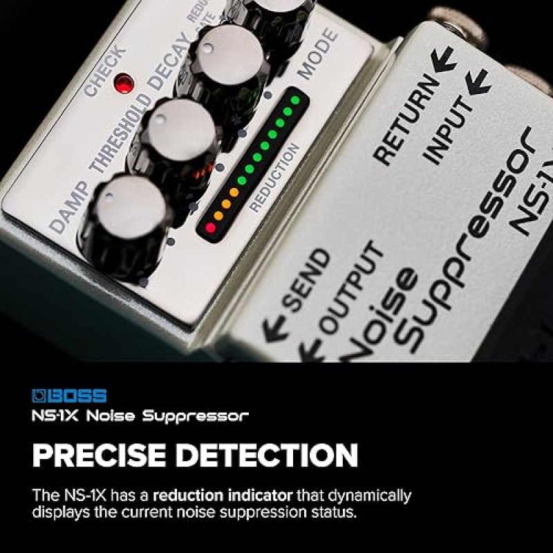 BOSS NS-1X NOISE SUPPRESSOR PEDAL WITH MDP TECHNOLOGY, ULTRA-FAST GATE SEND RETURN LOOP