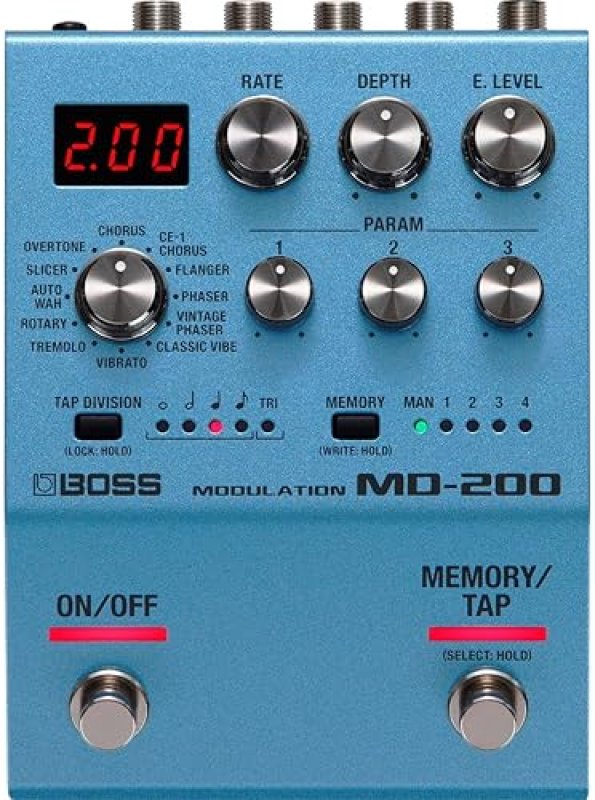 BOSS MD-200 MODULATION GUITAR EFFECTS PEDAL PREMIUM SOUND, BLUE, COMPACT STOMPBOX