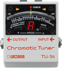 BOSS TU-3S COMPACT CHROMATIC TUNER PEDAL FOR GUITAR BASS, LED METER, ACCU-PITCH, PRO QUALITY
