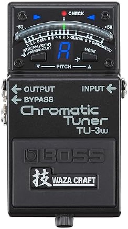 BOSS TU-3W WAZA CRAFT CHROMATIC TUNER PEDAL FOR GUITAR BASS, 21-LED METER, ACCU-PITCH, PRO QUALITY