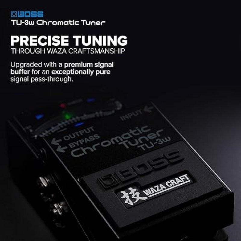 BOSS TU-3W WAZA CRAFT CHROMATIC TUNER PEDAL FOR GUITAR BASS, 21-LED METER, ACCU-PITCH, PRO QUALITY
