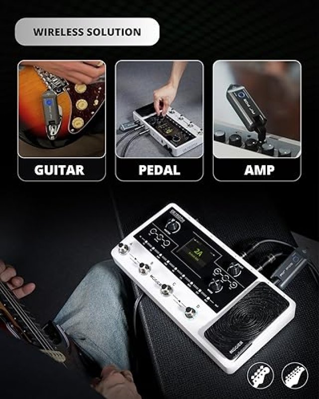 MOOER AIR P05 WIRELESS GUITAR SYSTEM, TRANSMITTER RECEIVER FOR ELECTRIC ACOUSTIC BASS AMPLIFIER