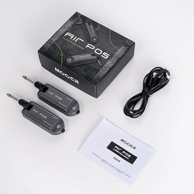 MOOER AIR P05 WIRELESS GUITAR SYSTEM, TRANSMITTER RECEIVER FOR ELECTRIC ACOUSTIC BASS AMPLIFIER