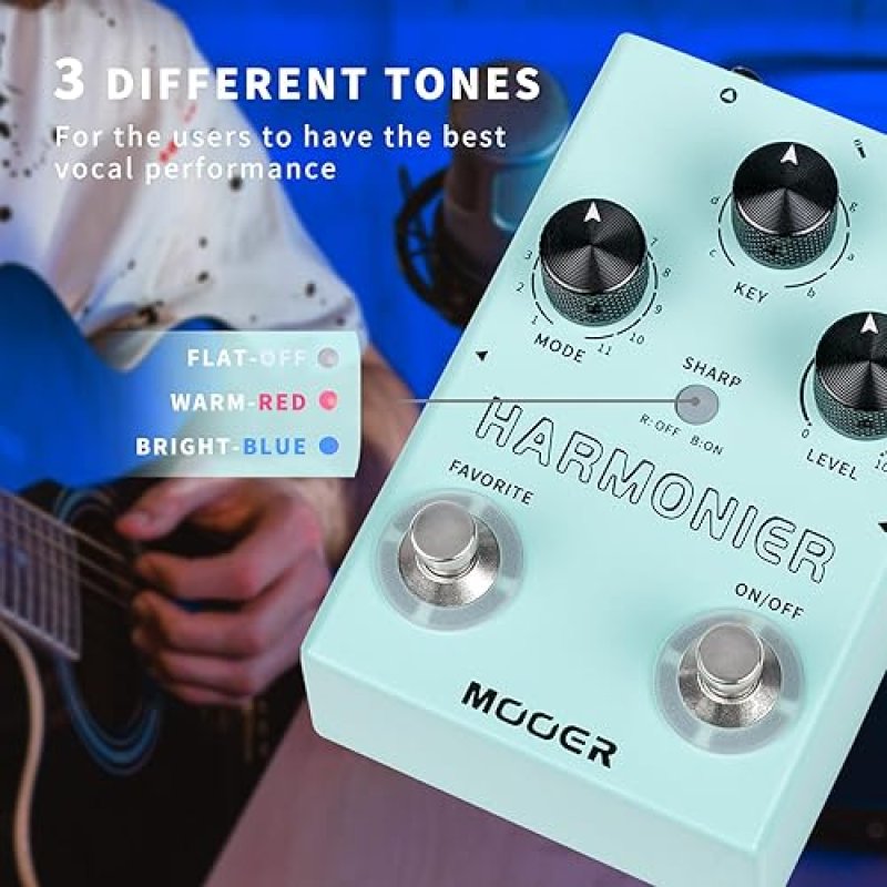 MOOER HARMONIER MVP2 VOCAL EFFECTS PROCESSOR PEDAL FOR GUITAR, LIVE SINGING, STREAMING, RECORDING