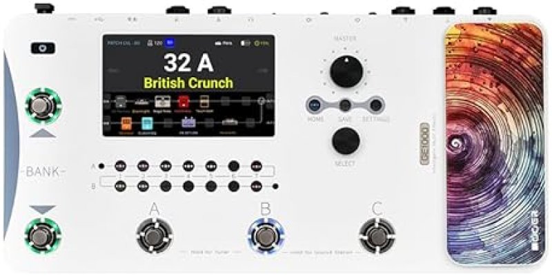 MOOER GE1000 LI WHITE GUITAR MULTI-EFFECTS PEDAL, DUAL CHAINS, AI EQ, 5 TOUCH, 300 FX, MIDI