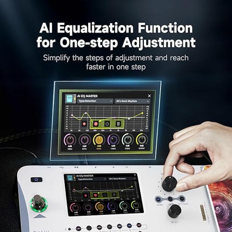MOOER GE1000 LI WHITE GUITAR MULTI-EFFECTS PEDAL, DUAL CHAINS, AI EQ, 5 TOUCH, 300 FX, MIDI