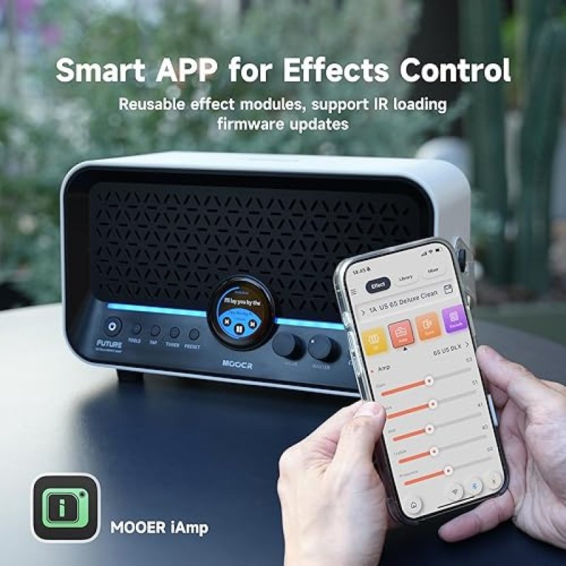 MOOER F15I 15W AI SMART GUITAR AMP, TOUCH SCREEN, 55 AMP MODELS, 66 EFFECTS, 6H PLAYTIME