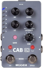 MOOER CAB X2 STEREO CAB SIM PEDAL, DUAL FOOTSWITCH, IR LOADER, 14 PRESETS, SOFTWARE EDITING