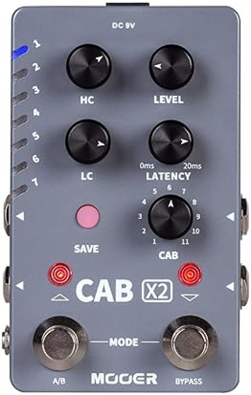 MOOER CAB X2 STEREO CAB SIM PEDAL, DUAL FOOTSWITCH, IR LOADER, 14 PRESETS, SOFTWARE EDITING