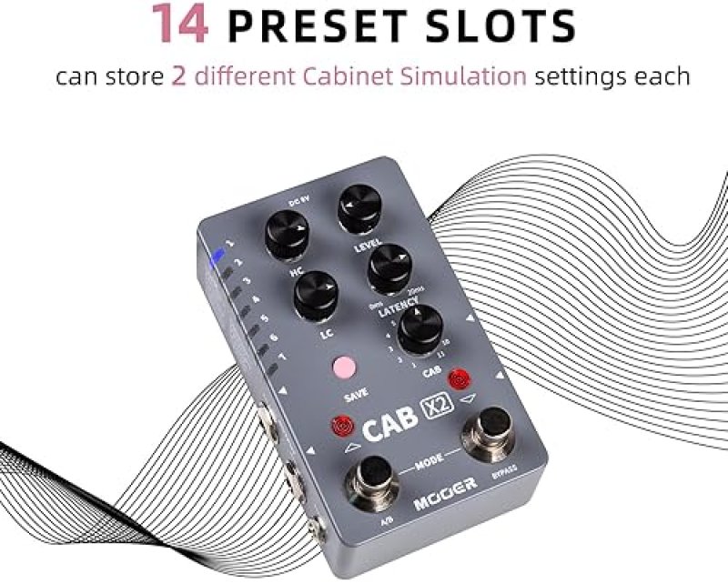 MOOER CAB X2 STEREO CAB SIM PEDAL, DUAL FOOTSWITCH, IR LOADER, 14 PRESETS, SOFTWARE EDITING