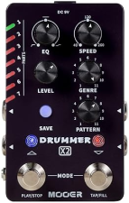 MOOER X2 DRUM MACHINE PEDAL FOR GUITAR BASS, 121 GROOVES, 11 STYLES, FILL, TAP TEMPO