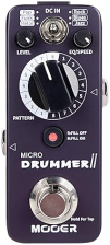 MOOER MICRO DRUMMER II PEDAL DRUM MACHINE, 48 GROOVES, 6 STYLES, FILL, EQ, TAP TEMPO FOR GUITAR