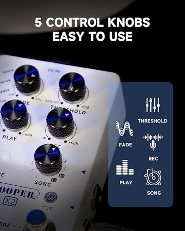 MOOER LOOPER X2 STEREO GUITAR LOOPER PEDAL, 300MIN, 77 SLOTS, FADE OUT, FOR ELECTRIC BASS ACOUSTIC