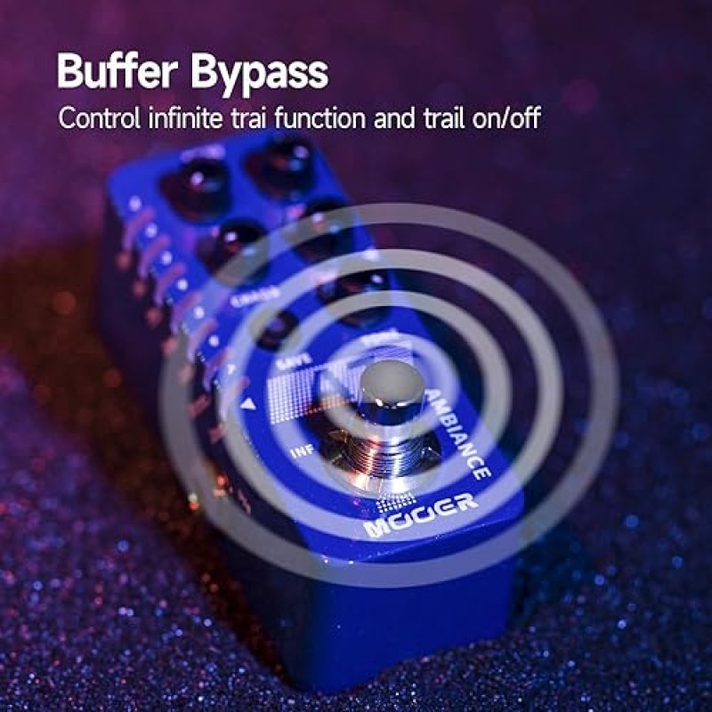 MOOER A7 REVERB GUITAR PEDAL 7 REVERB EFFECTS, SAVE SETTINGS, INFINITE TRAIL, BUFFER TRUE BYPASS