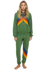 AVIATOR NATION MOUNTAIN STITCH CHEVRON PULLOVER HOODIE RELAXED - PALM