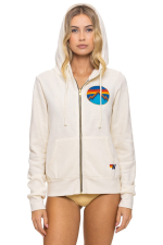 AVIATOR NATION ALL SEASONS CIRCLE ZIP HOODIE - VINTAGE WHITE