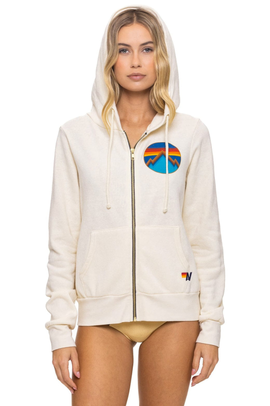 AVIATOR NATION ALL SEASONS CIRCLE ZIP HOODIE - VINTAGE WHITE