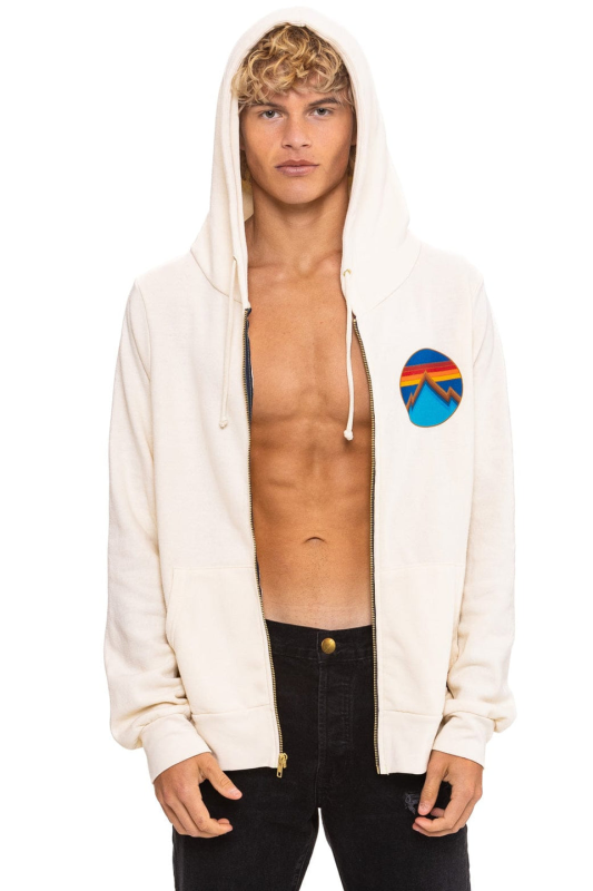 AVIATOR NATION ALL SEASONS CIRCLE ZIP HOODIE - VINTAGE WHITE