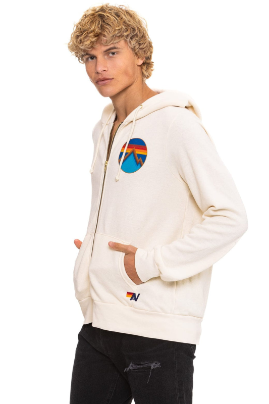 AVIATOR NATION ALL SEASONS CIRCLE ZIP HOODIE - VINTAGE WHITE