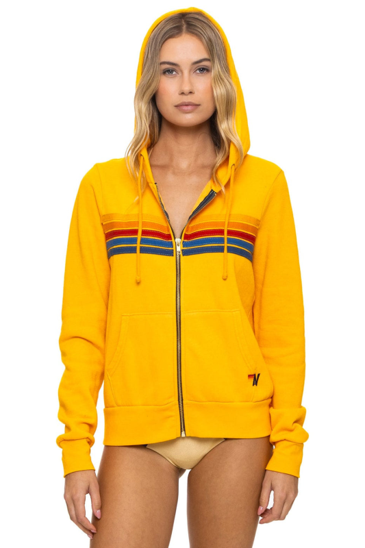 AVIATOR NATION 5 STRIPE HOODIE - GOLD