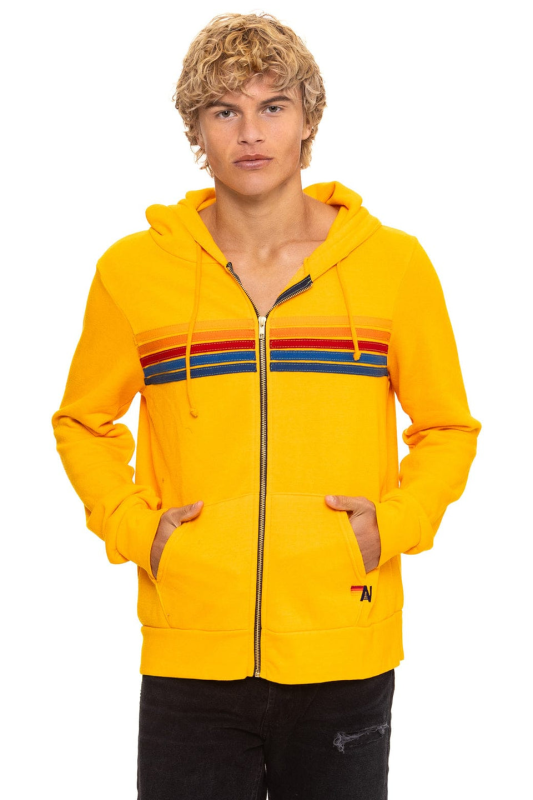 AVIATOR NATION 5 STRIPE HOODIE - GOLD