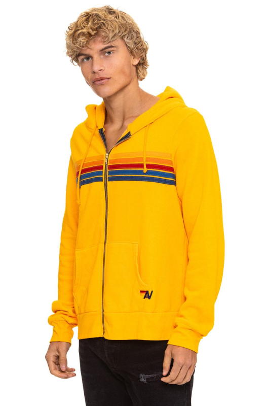 AVIATOR NATION 5 STRIPE HOODIE - GOLD