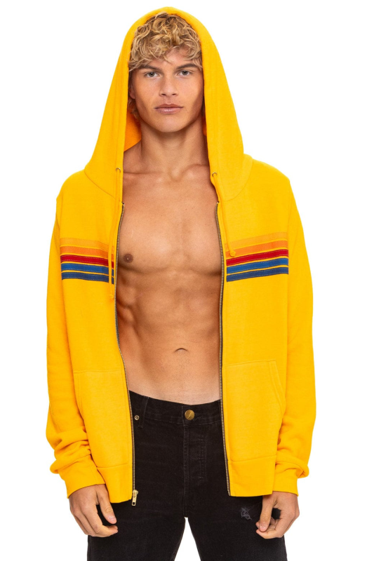 AVIATOR NATION 5 STRIPE HOODIE - GOLD