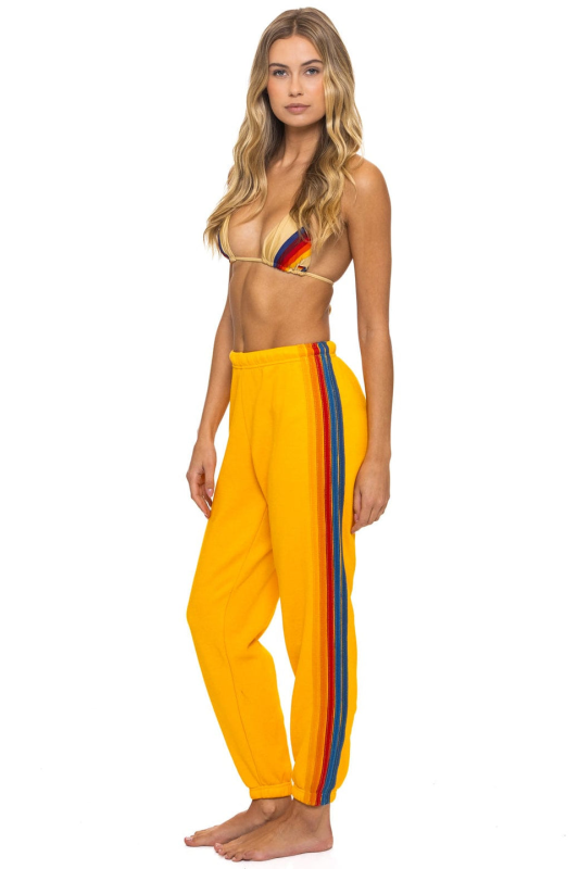 AVIATOR NATION 5 STRIPE SWEATPANTS - GOLD