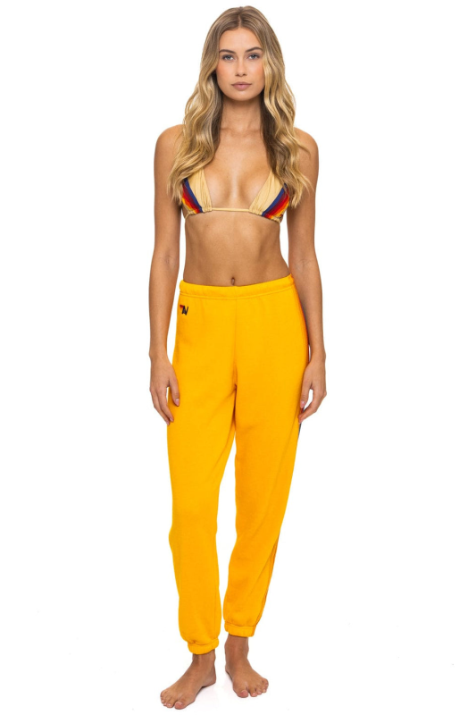 AVIATOR NATION 5 STRIPE SWEATPANTS - GOLD