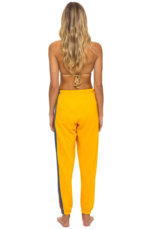 AVIATOR NATION 5 STRIPE SWEATPANTS - GOLD